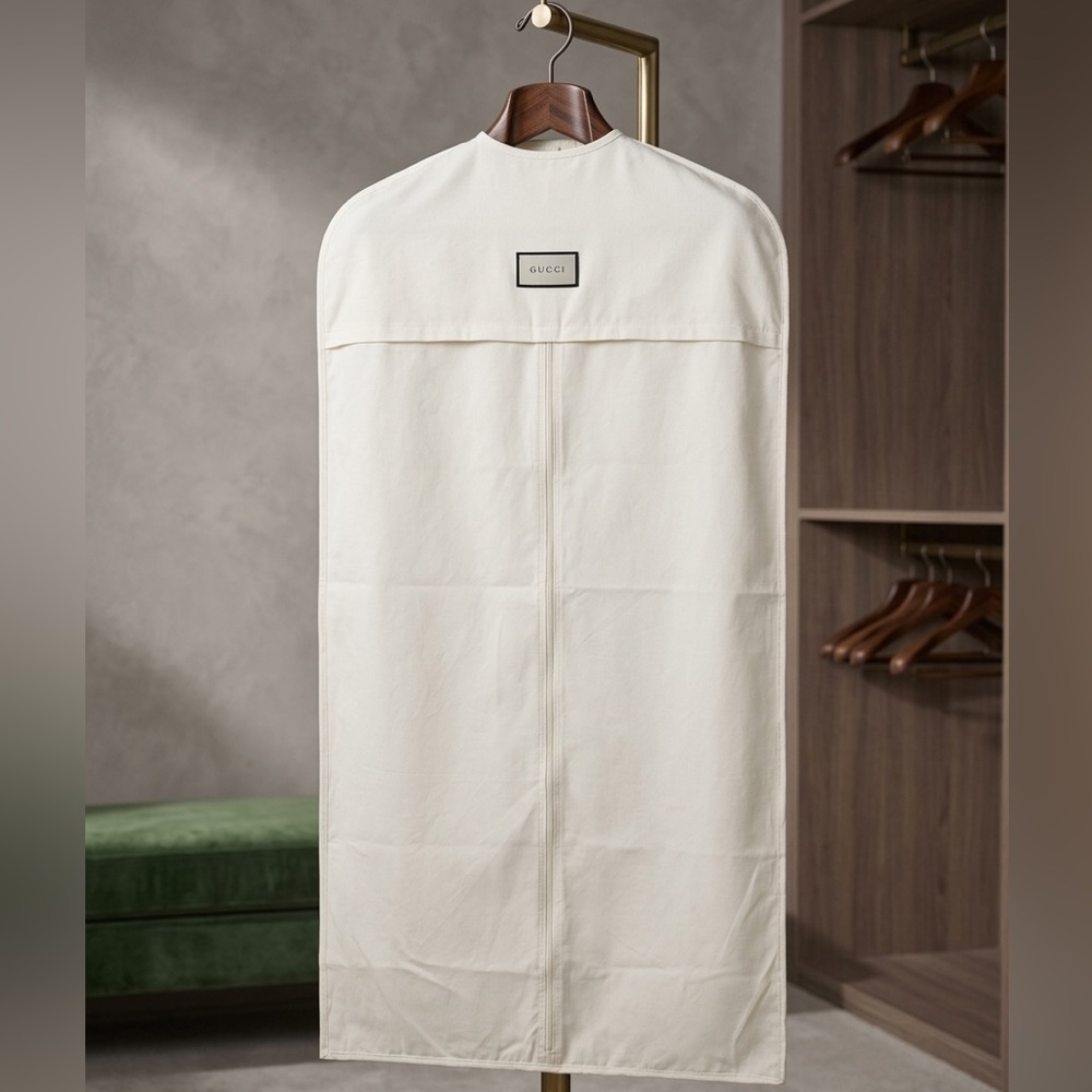 Authentic Gucci Garment full zipper Bag – Ivory Canvas Suit & Dress Cover